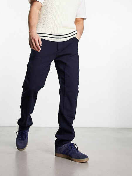 River Island smart chinos in navy