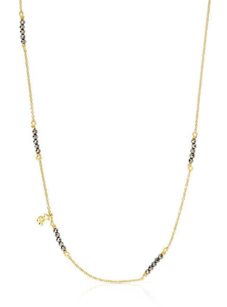 Bold Bear Gold Plated Necklace with Pyrite Beads 1003886300