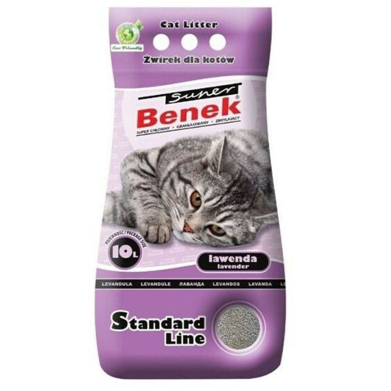 Песок для кошек устранитель запаха Super Benek Standard Серый Лаванда 10 L