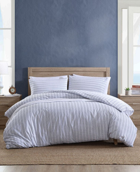 Одеяло Nautica Beaux Stripe хлопковое двустороннее для двуспальной кровати