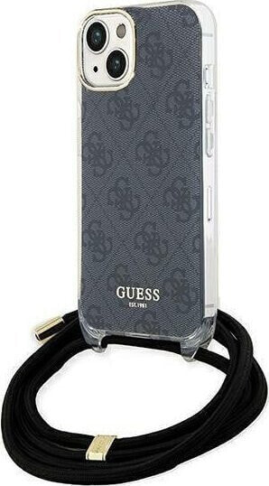 Guess Guess GUHCP15SHC4SEK iPhone 15 / 14 / 13 6.1" czarny/black hardcase Crossbody Cord 4G Print