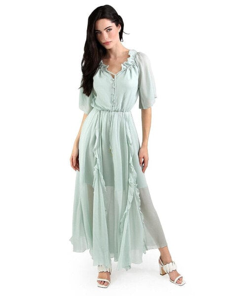 Women Amour Ruffled Midi Dress