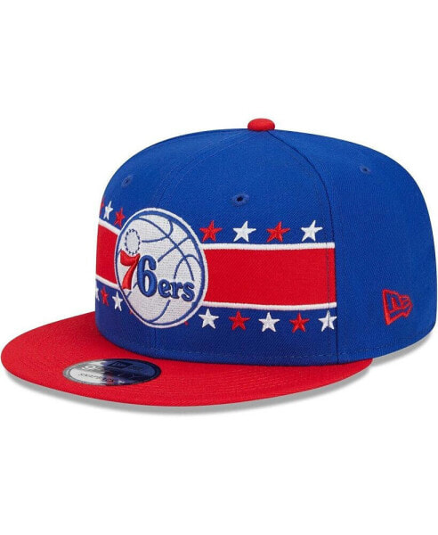 Men's Royal Philadelphia 76ers Banded Stars 9FIFTY Snapback Hat