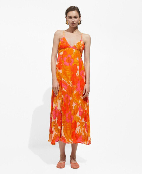 Women's Draped Detail Printed Dress