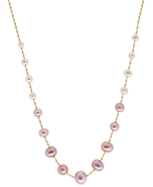 EFFY Collection eFFY® Multicolor Cultured Freshwater Pearl (4-8-1/2mm) 18" Statement Necklace in 14k Gold