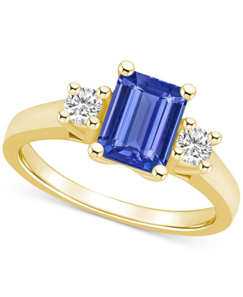 Tanzanite (1-5/8 ct. t.w.) & Diamond (1/4 ct. t.w.) Emerald-Cut Ring in 14k Gold