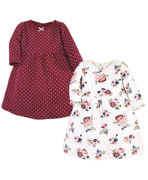 Baby Girls Cotton Dresses, Dusty Rose Floral