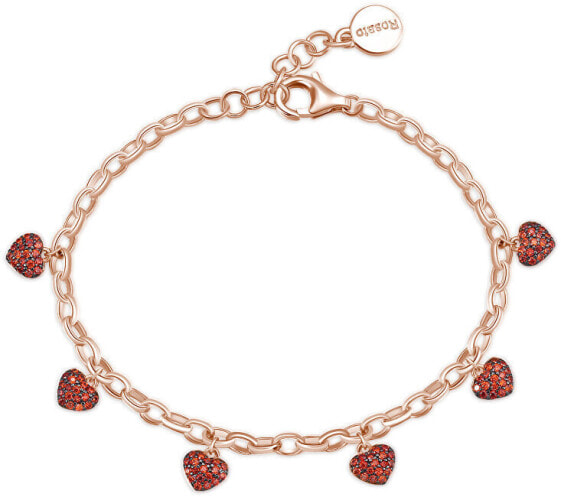 Bronze bracelet with pendants Hearts Storie RZB037
