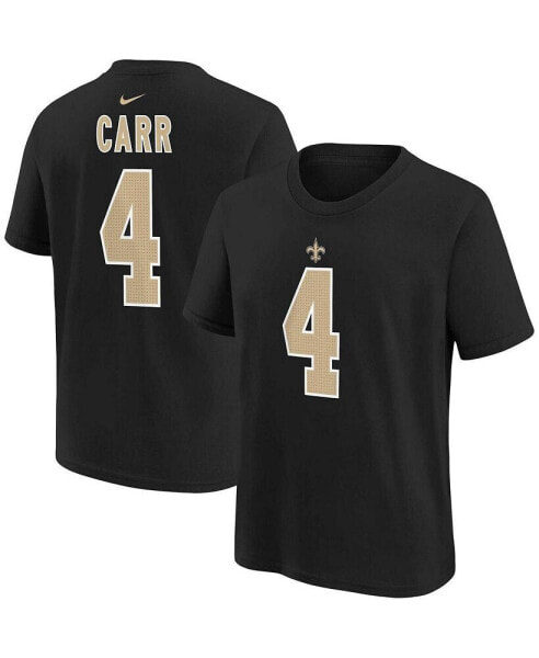 Футболка для малышей Nike Derek Carr Black New Orleans Saints Player Name and Number