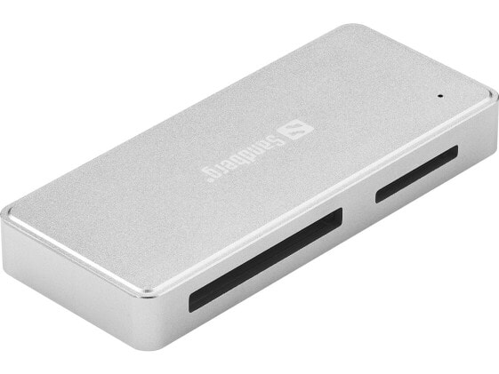 SANDBERG USB-C+A CFast+SD Card Reader - CFast - CFast 2.0 - SD - SDHC - SDXC - Silver - Windows 11 Windows 10 Windows 8 MacOS - USB 3.2 Gen 1 (3.1 Gen 1) - 105 mm - 44 mm