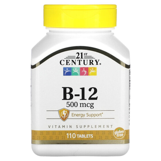 Витамин группы B 21st Century B-12 с медленным высвобождением 1,000 мкг, 110 таблеток