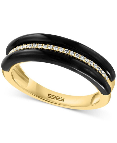 EFFY® Onyx & Diamond (1/10 ct. t.w.) Ring in 14k Gold