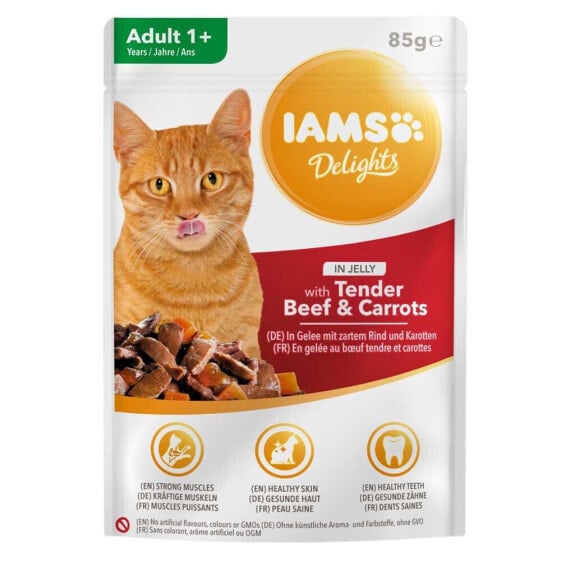 EUKANUBA IAMS Delights Adult Beef with carrot in jelly 85g wet food for cat