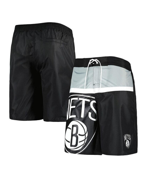 Men's Black Brooklyn Nets Sea Wind Swim Trunks