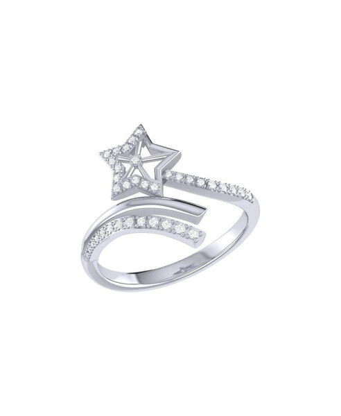 Star Spangled Night Design Sterling Silver Diamond Women Ring