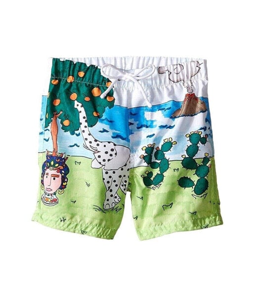 Dolce & Gabbana 166697 Boys Infant Elephant Swimsuit Shorts Multi Size 3-6 Month