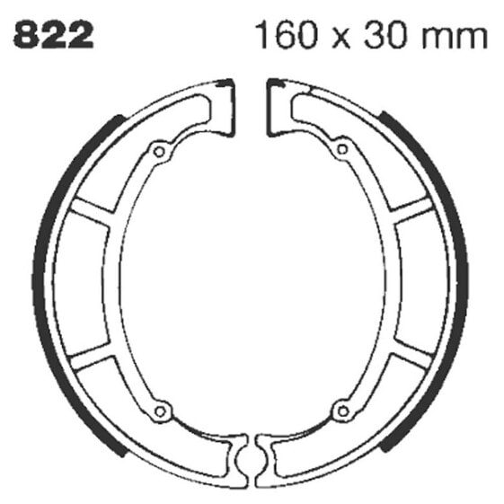 EBC Water Grooved Series Organic 822G Rear Brake Shoe