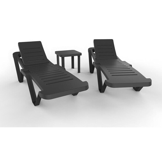 GARBAR Master+Androrra With Padlock Sun Loungers And Table 2 Units