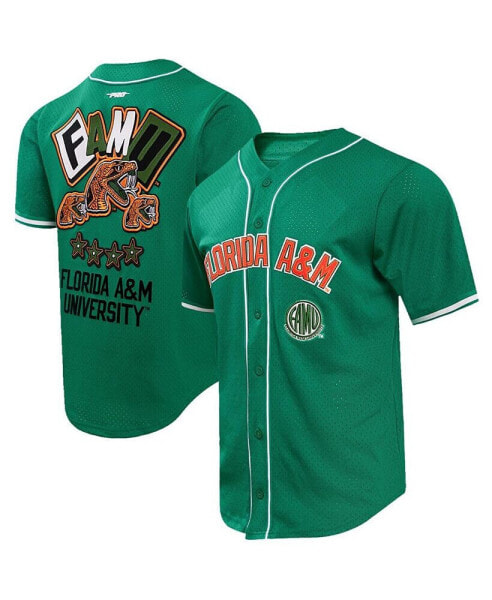 Рубашка мужская Pro Standard Florida AandM Rattlers зеленая, келли, домашнего ткачество, на пуговицah.