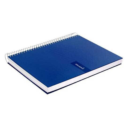 LIDERPAPEL Spiral notebook A4 crafty lined cover 80h 90gr square 4 mm with navy margin