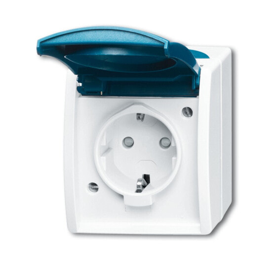 BUSCH JAEGER 2083-0-0842 - CEE 7/3 - 2P+E - Blue - White - IP44 - 250 V - 16 A