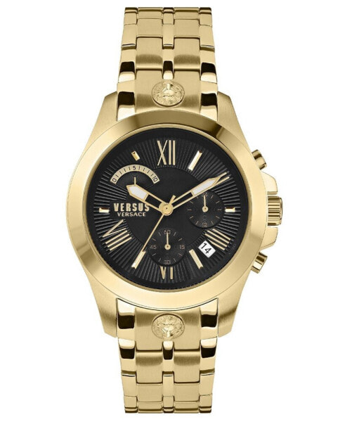 Men's Chronograph Date Quartz Chrono Lion Arch Gold-Tone Stainless Steel Bracelet 44mm