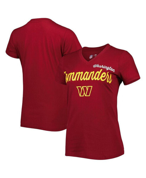 Women's Burgundy Washington Commanders Post Season V-Neck T-shirt