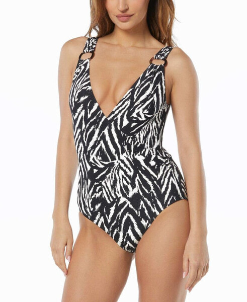 Women's Printed O-Ring One-Piece Swimsuit