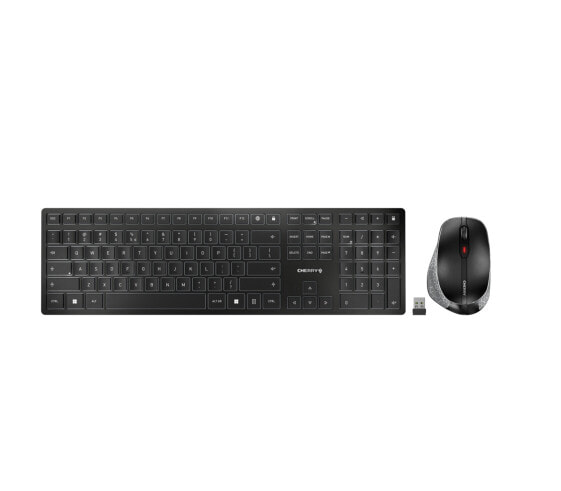 Cherry DW 9500 SLIM - RF Wireless + Bluetooth - Scissor key switch - QWERTY - Black - Grey - Mouse included