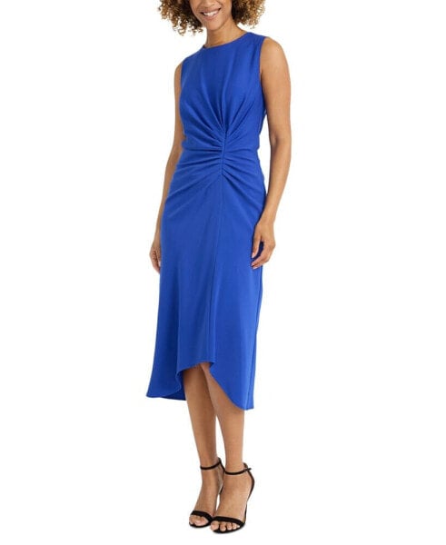 Women's Round-Neck Draped Sleeveless Dress