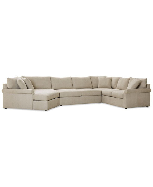 Wrenley 170" 3-Pc. Fabric Sectional Cuddler Chaise Sofa, Created for Macy's