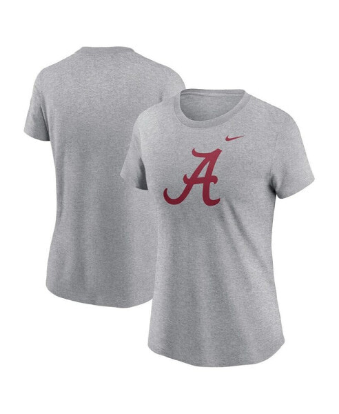 Women's Heather Gray Alabama Crimson Tide Primetime Evergreen Logo T-Shirt