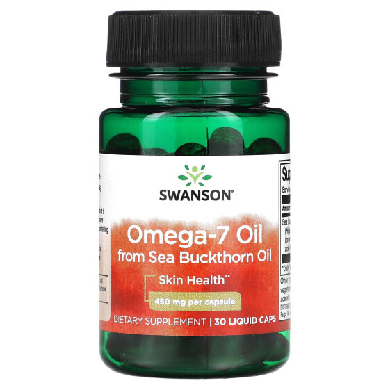 Комплекс с Омега-7 маслом из облепихи, 450 мг, 30 жидких капсул, Swanson