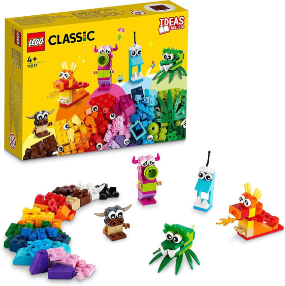LEGO Classic Creative Monster Creative Set Bricks, Box with Building Blocks for Children from 4 Years, Construction Toy 11017