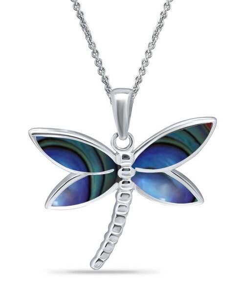 Macy's abalone Inlay Dragonfly Pendant Necklace