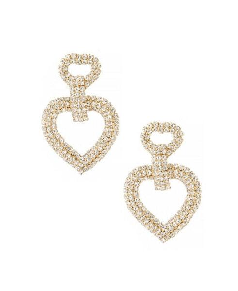 18K Gold Plated Dove Drop Heart Earrings