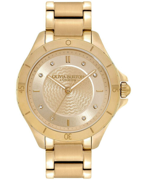 Часы Olivia Burton Sports Luxe Guilloche Gold Tone 36mm