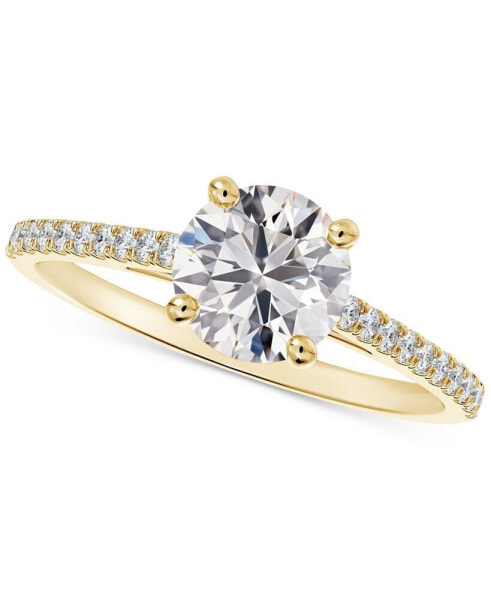 Diamond Cathedral Pavé Band Engagement Ring (5/8 ct. t.w.) in 14k White, Yellow or Rose Gold