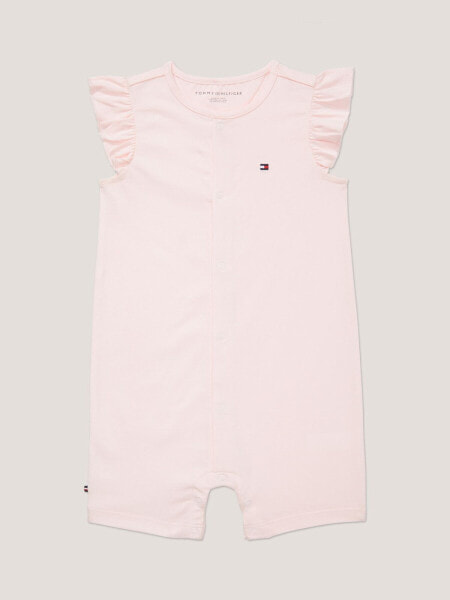 Babies' Solid Flutter Sleeve Shortall