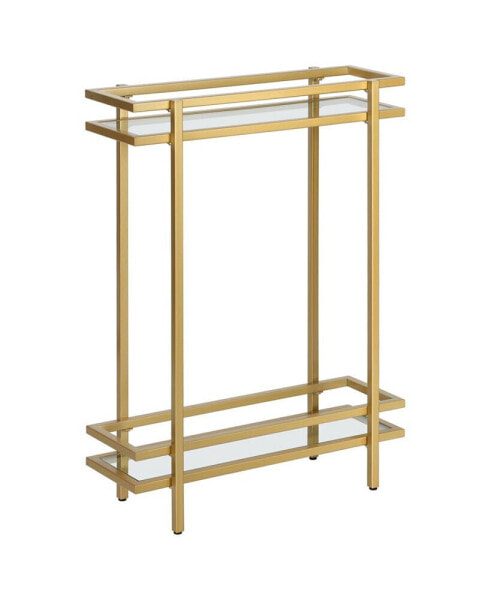 Robillard 22" Wide Metal and Glass Rectangular Console Table
