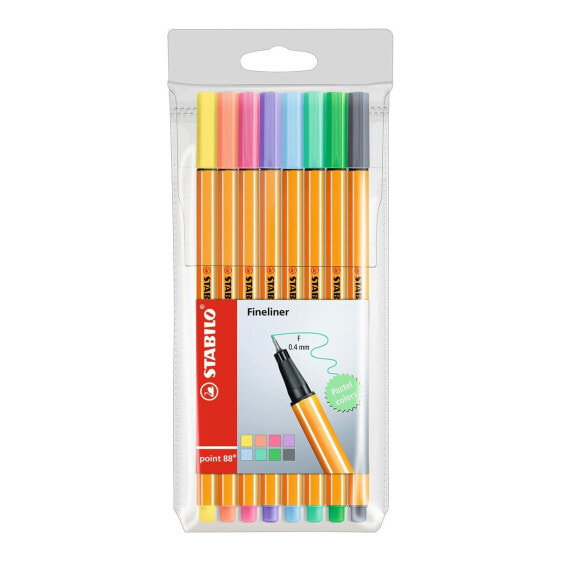 Ручка шариковая STABILO 88/8-01 Разноцветная 0,4 мм (8 предметов)