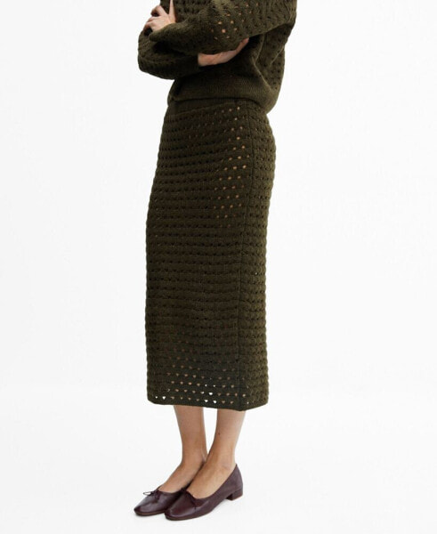 Women's Openwork Details Knitted Skirt