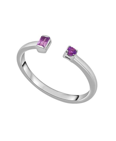 Кольцо Macy's Amethyst and Rose De France Sterling Silver