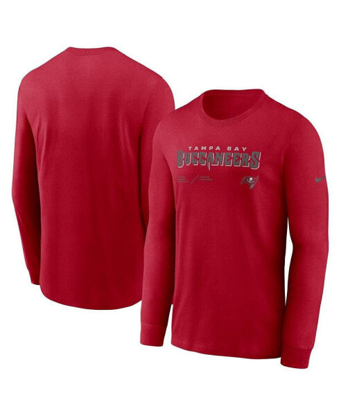 Men's Red Tampa Bay Buccaneers Infograph Lock Up Performance Long Sleeve T-shirt