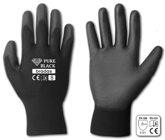 Рабочие перчатки защитные Bradas PURE BLACK размер 11