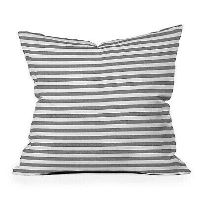 16"x16" Little Arrow Design Co. Striped Square Throw Pillow Gray - Deny Designs