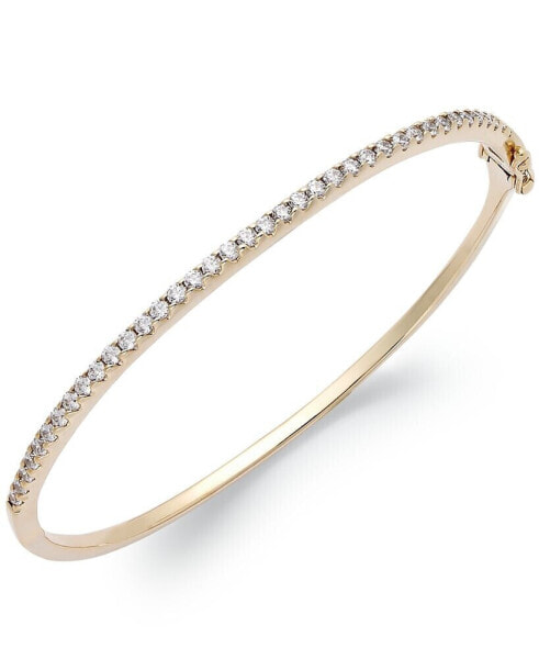 Sterling Silver Cubic Zirconia Bangle Bracelet (1-3/4 ct. t.w.) (Also available in 14k Gold over Sterling Silver)