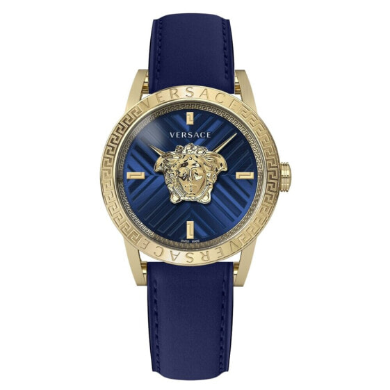 Versace Herren Armbanduhr V-CODE RESTYLING Palazzo blau, gold 43 mm VESN00322