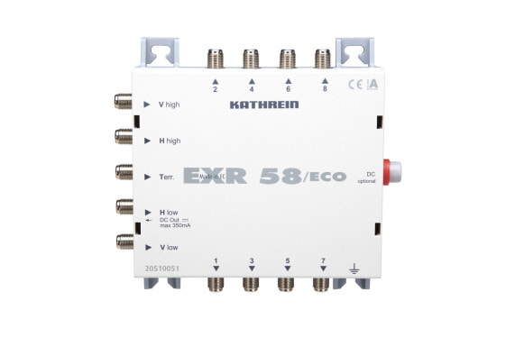 KATHREIN EXR 58/eco - Gray - 5 - 862 MHz - 490 g - -20 - 55 °C - 162 x 148 x 43 mm - 1 x terr. - 4 x Sat-ZF - 8 Sub.