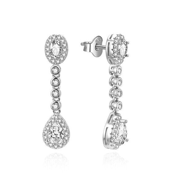 Luxury silver earrings with zircons AGUP3502